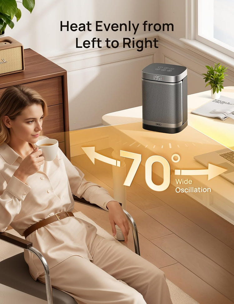 Dreo Space Heater, 1500W Portable Electric Heaters for Indoor Use