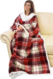 Catalonia Sherpa Wearable Blanket with Sleeves Arms