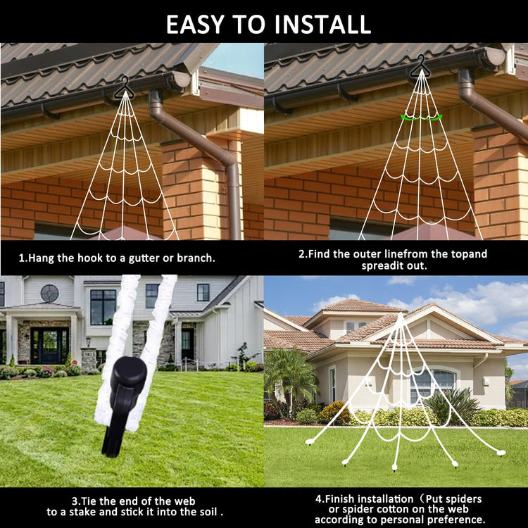 550 LED Halloween Spider Web Lights