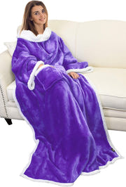 Catalonia Sherpa Wearable Blanket with Sleeves Arms