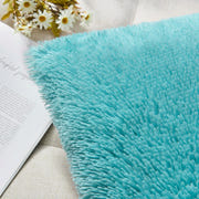 NordECO HOME 2 Pack Teal Faux Fur Cushion Covers 18 x 18 Inches