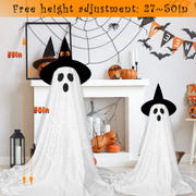 2-Pack Halloween Ghost Decorations with Remote-Controlled String Lights