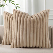 Pallene Faux Fur Plush Throw Pillow Covers 18x18 Set of 2