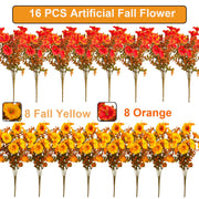 Grunyia 16 PCS Outdoor Fall Artificial Flower