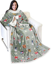 Catalonia Sherpa Wearable Blanket with Sleeves Arms