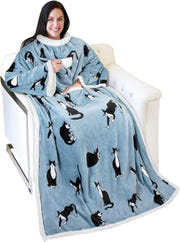 Catalonia Sherpa Wearable Blanket with Sleeves Arms