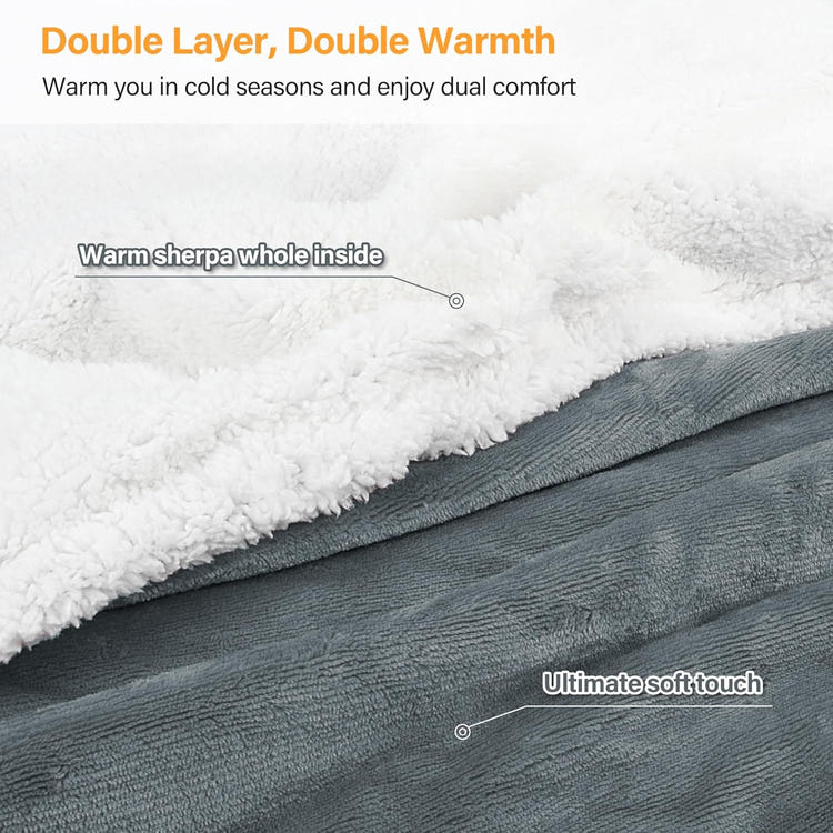 Catalonia Sherpa Wearable Blanket with Sleeves Arms