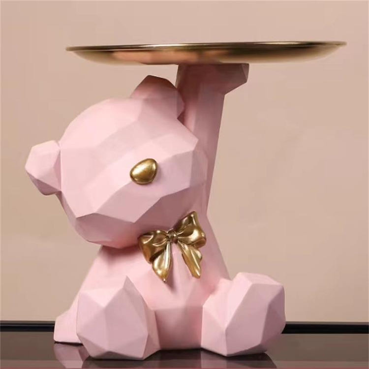 Geometric Resin Storage Box Crafts Geometric Bear Resin Desk Decoration