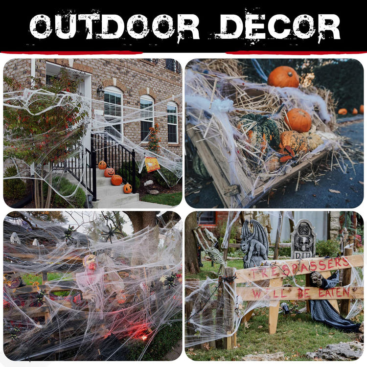 1400 Sqft Halloween Spider Web with 150 Fake Spiders