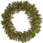 National Tree 24 Inch Pre-Lit Crestwood Spruce Christmas Wreath with LED Lights