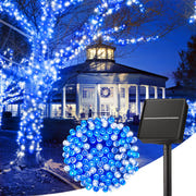 Minetom Solar String Lights Outdoor Waterproof- 40 FT 100 LED Solar Powered String Lights with 8 Lighting Modes, IP65 Waterproof Solar Christmas Lights for Outdoor Outside Tree Party Decor, Warm White