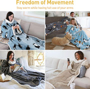 Catalonia Sherpa Wearable Blanket with Sleeves Arms
