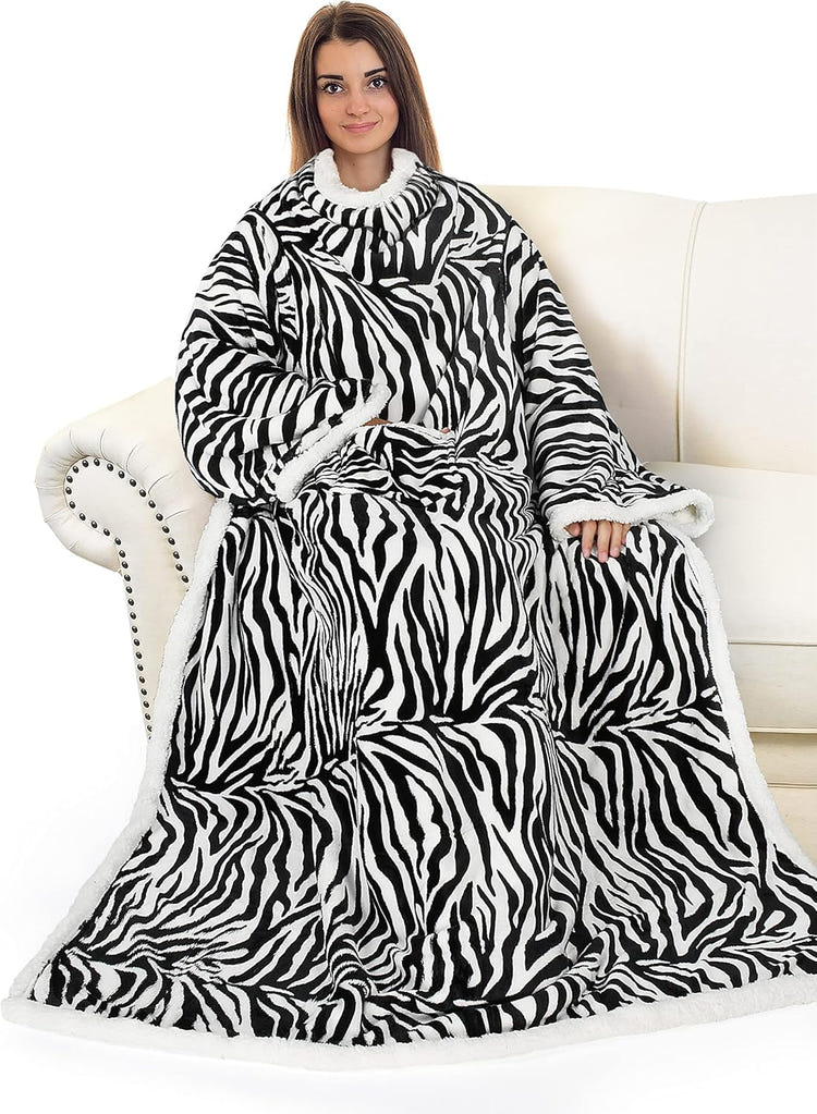 Catalonia Sherpa Wearable Blanket with Sleeves Arms