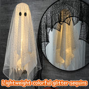 2-Pack Halloween Ghost Decorations with Remote-Controlled String Lights