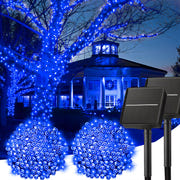 Minetom Solar String Lights Outdoor Waterproof- 40 FT 100 LED Solar Powered String Lights with 8 Lighting Modes, IP65 Waterproof Solar Christmas Lights for Outdoor Outside Tree Party Decor, Warm White