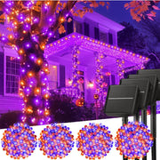 Minetom Solar String Lights Outdoor Waterproof- 40 FT 100 LED Solar Powered String Lights with 8 Lighting Modes, IP65 Waterproof Solar Christmas Lights for Outdoor Outside Tree Party Decor, Warm White