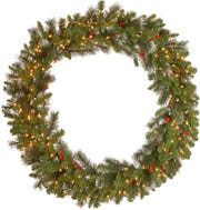 National Tree 24 Inch Pre-Lit Crestwood Spruce Christmas Wreath with LED Lights