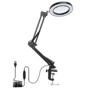 Adjustable LED Magnifying Desk Lamp with 5 Diopter Lens