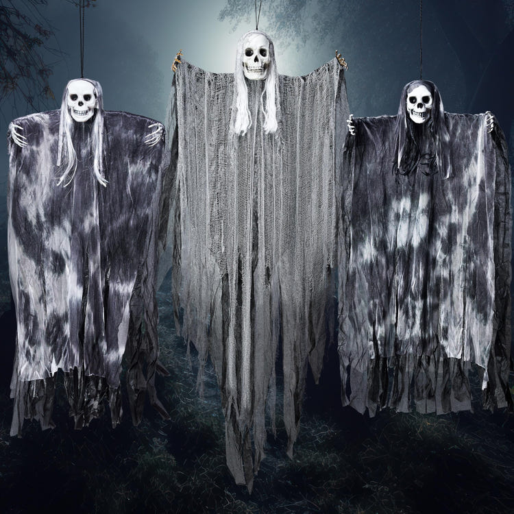 JOYIN 3-Pack Hanging Skeleton Ghosts