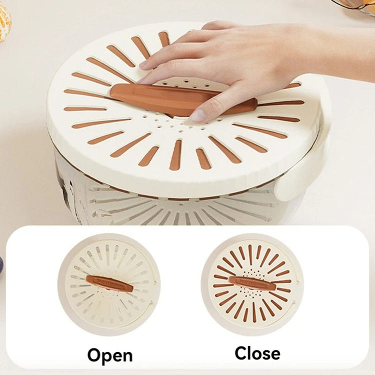 Fruit Drain Basket With Lid Vegetable Washing Bowl Kitchen Gadgets