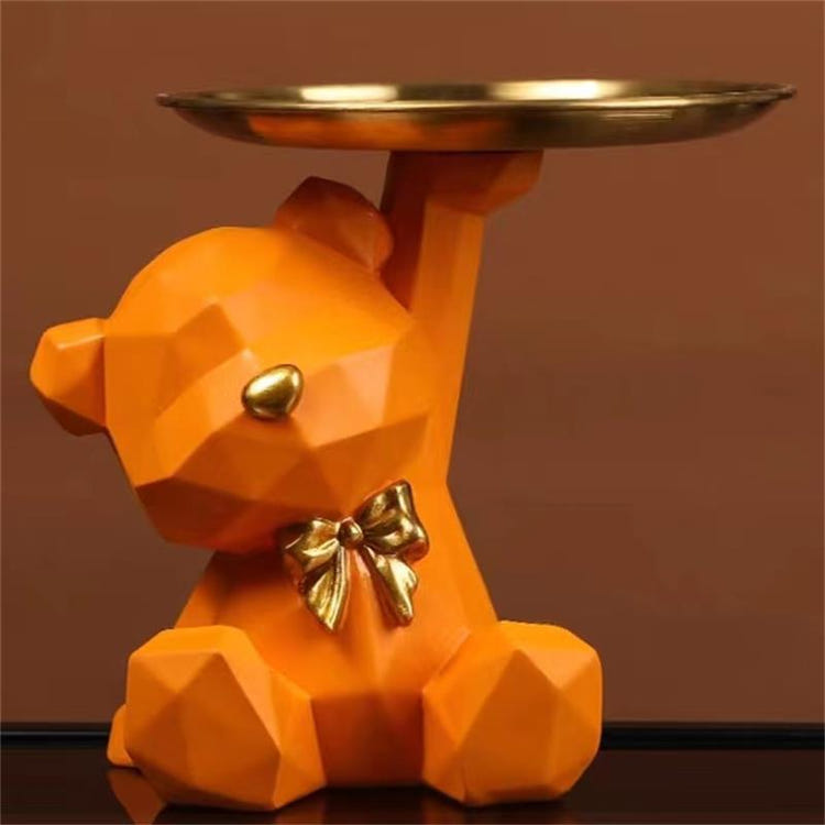 Geometric Resin Storage Box Crafts Geometric Bear Resin Desk Decoration