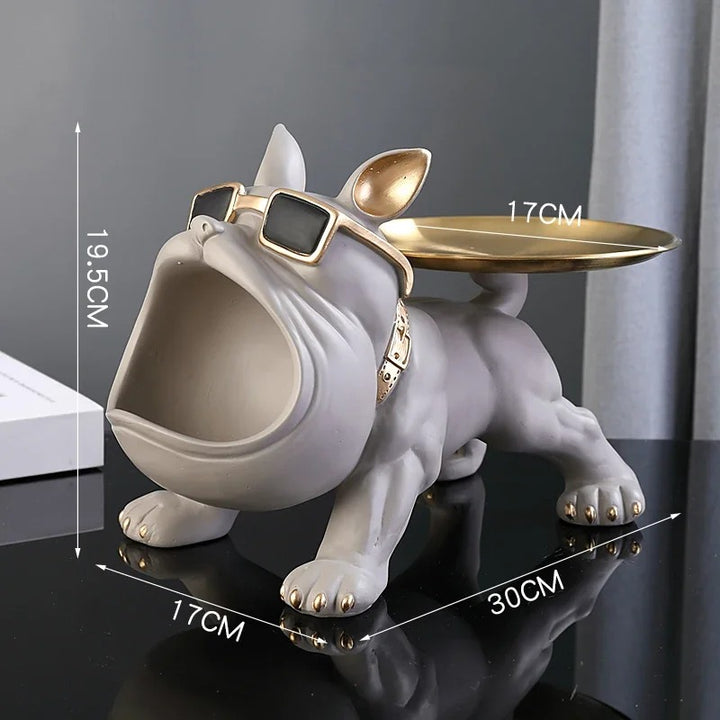 30cm Home Decor Bulldog Figurine Dog Statue Storage