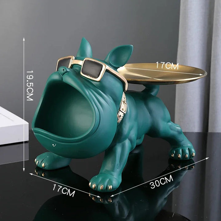 30cm Home Decor Bulldog Figurine Dog Statue Storage